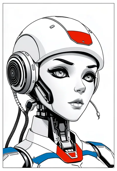 Portrait Of A Futuristic Female Android Robot