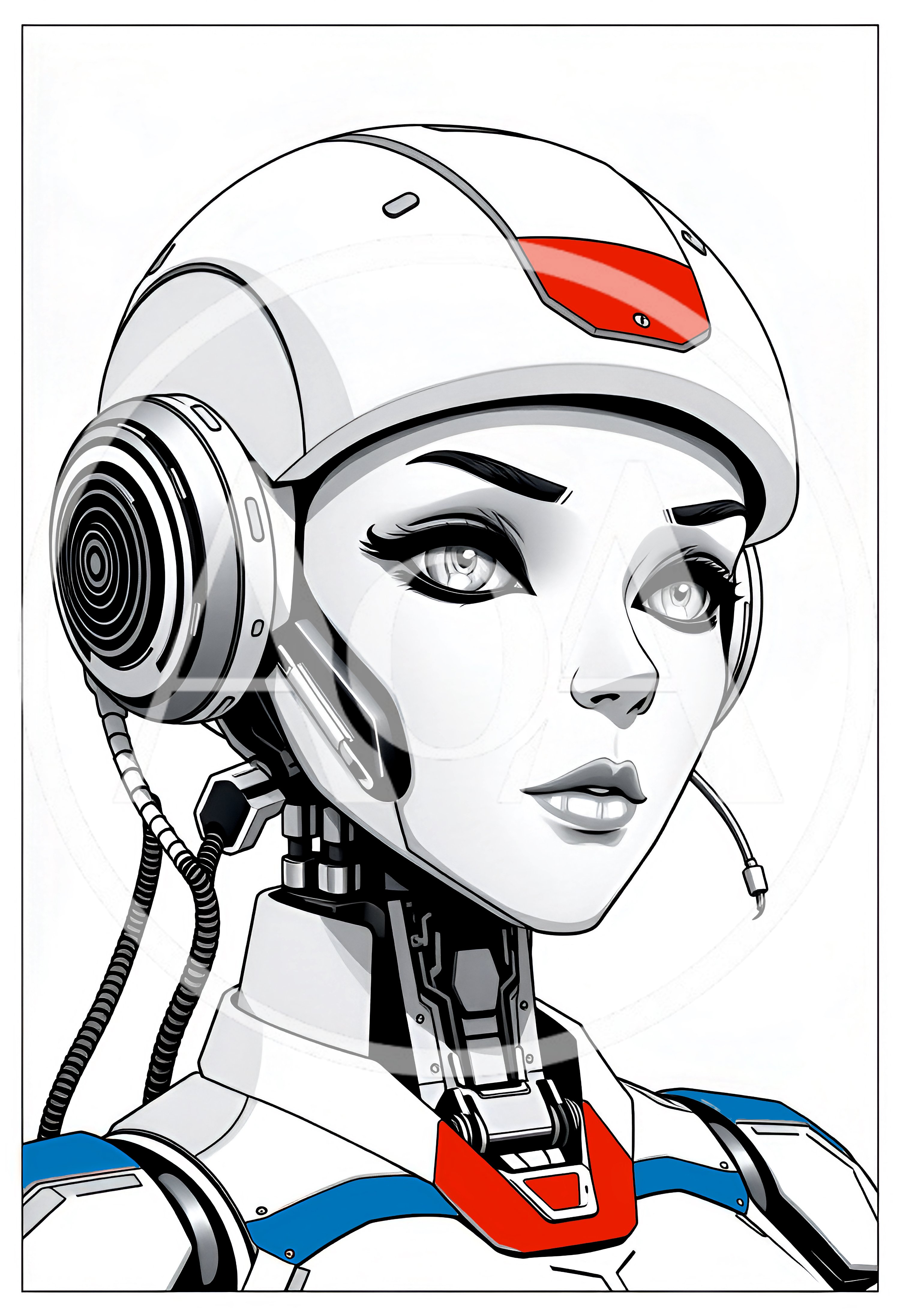 Portrait Of A Futuristic Female Android Robot