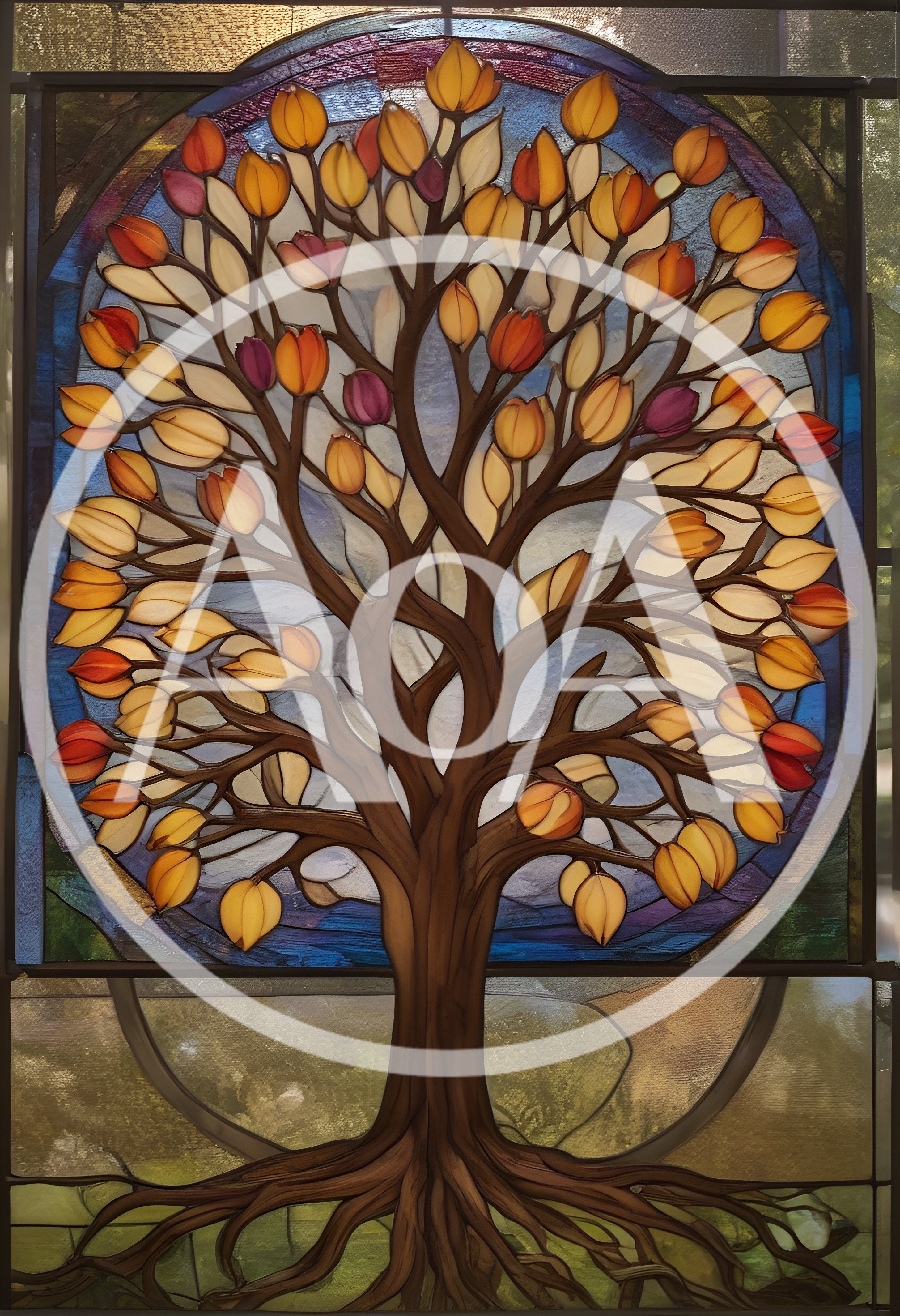 Stained Glass Tree Of Life Window Panel