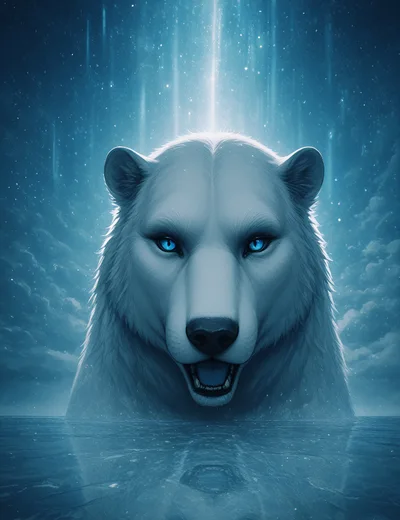 Majestic Polar Bear Emerging From Icy Arctic Waters