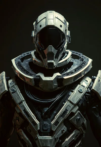 Futuristic Sci-Fi Soldier In Tactical Combat Armor