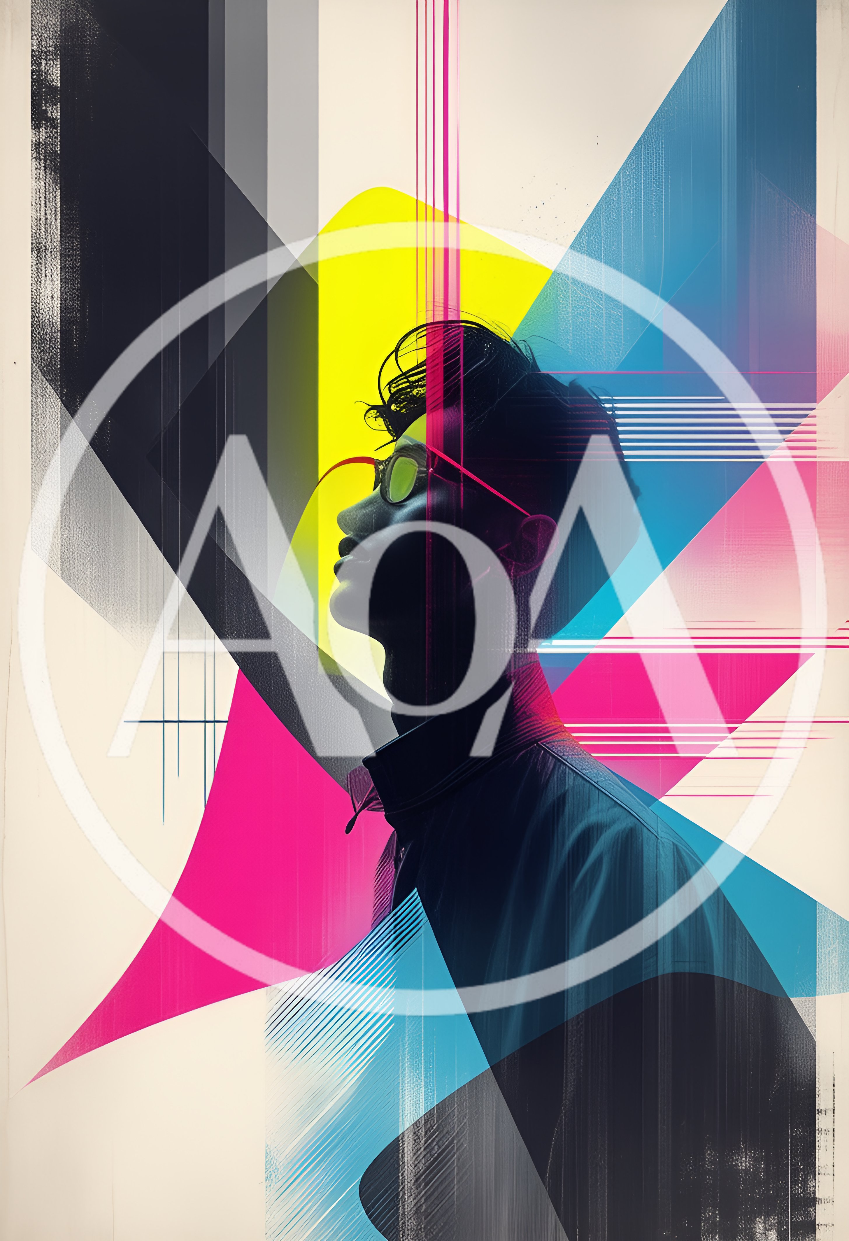 Abstract Digital Portrait Of A Young Man In Profile