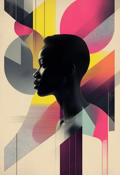 Abstract Portrait Of A Woman In Profile