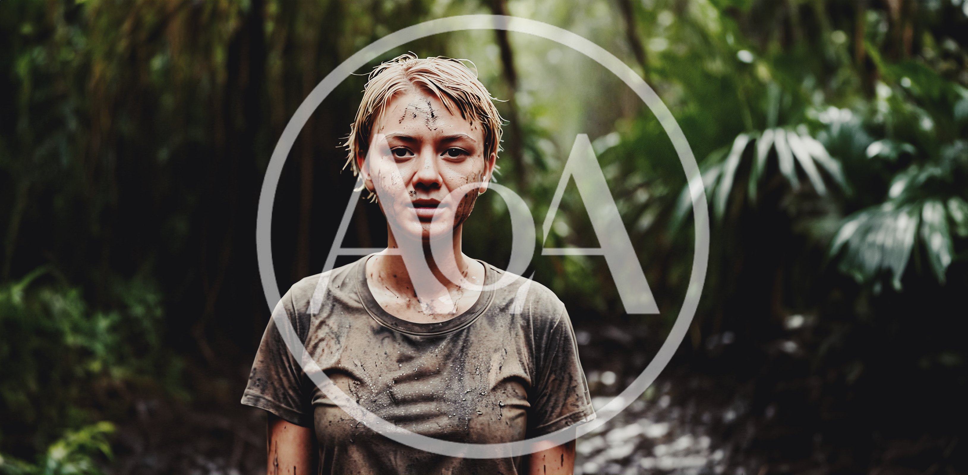 Young Woman Covered In Mud In Tropical Jungle