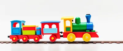 Colorful Wooden Toy Train On Tracks
