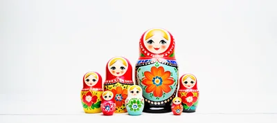 Set Of Traditional Russian Matryoshka Nesting Dolls
