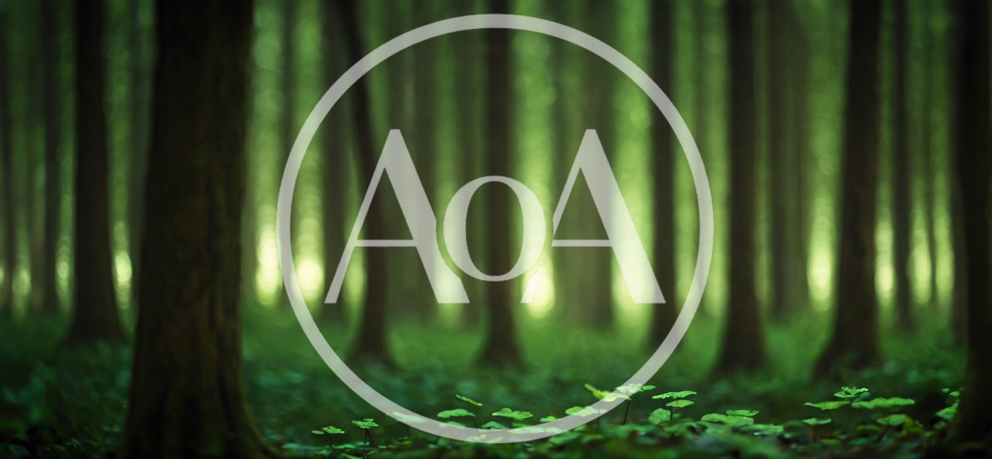 Lush Green Forest Floor With Blurred Tree Trunks