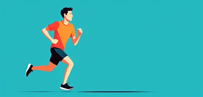 Young Man Running In Sportswear Illustration