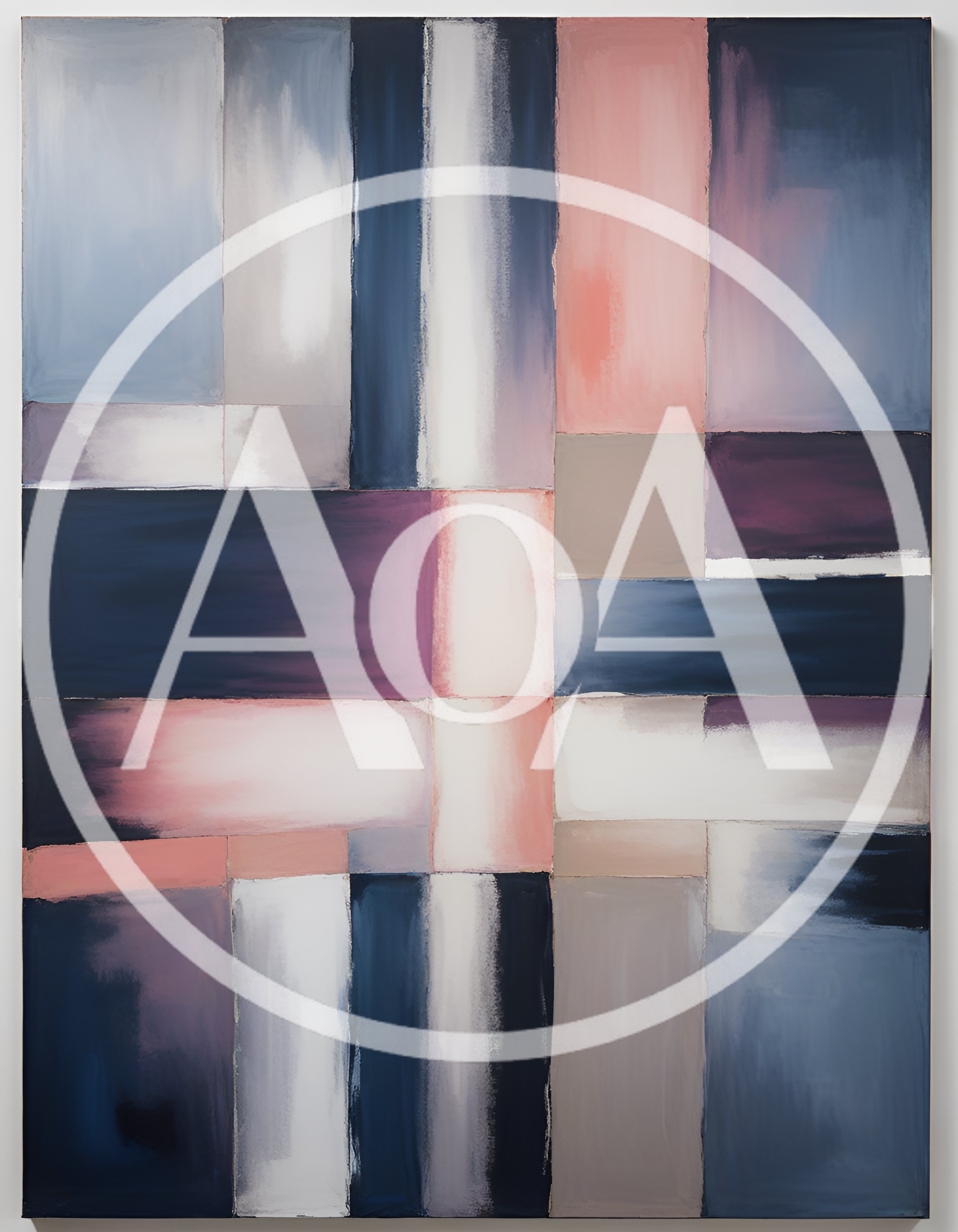 Abstract Geometric Oil Painting With Soft Color Blocks