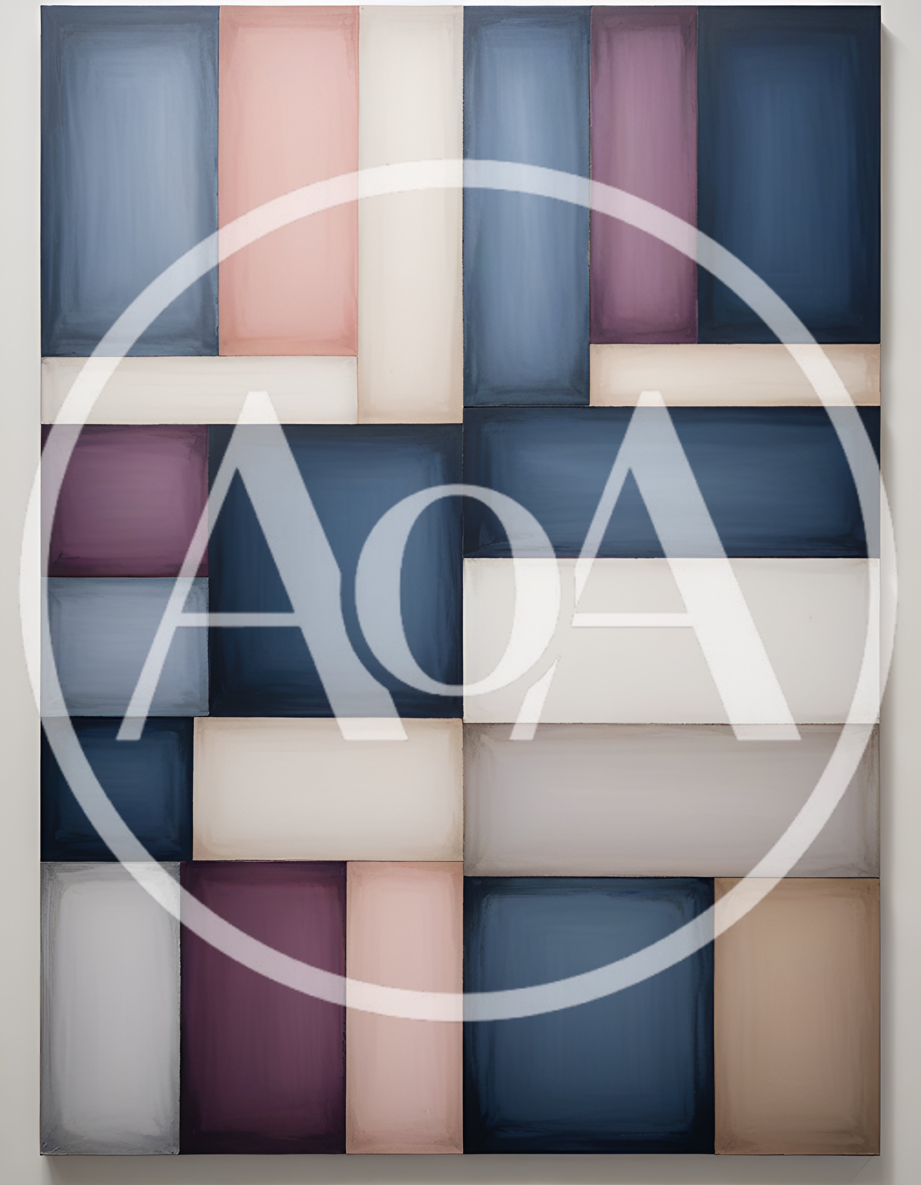 Abstract Geometric Painting With Rectangular Color Blocks