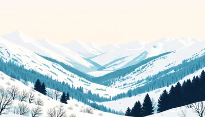 Snow Covered Mountain Valley Landscape