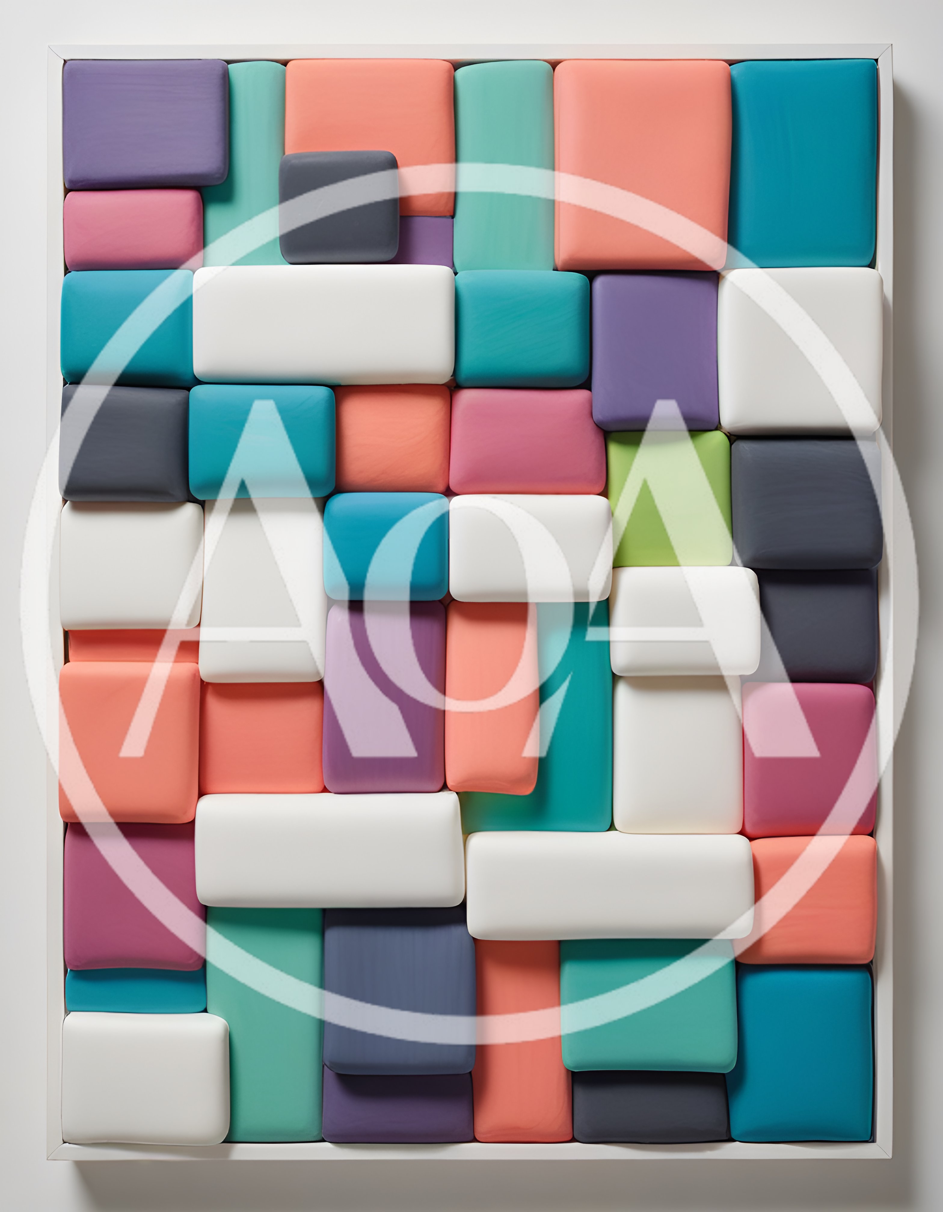 Abstract Wall Art With Colorful Rectangular Blocks