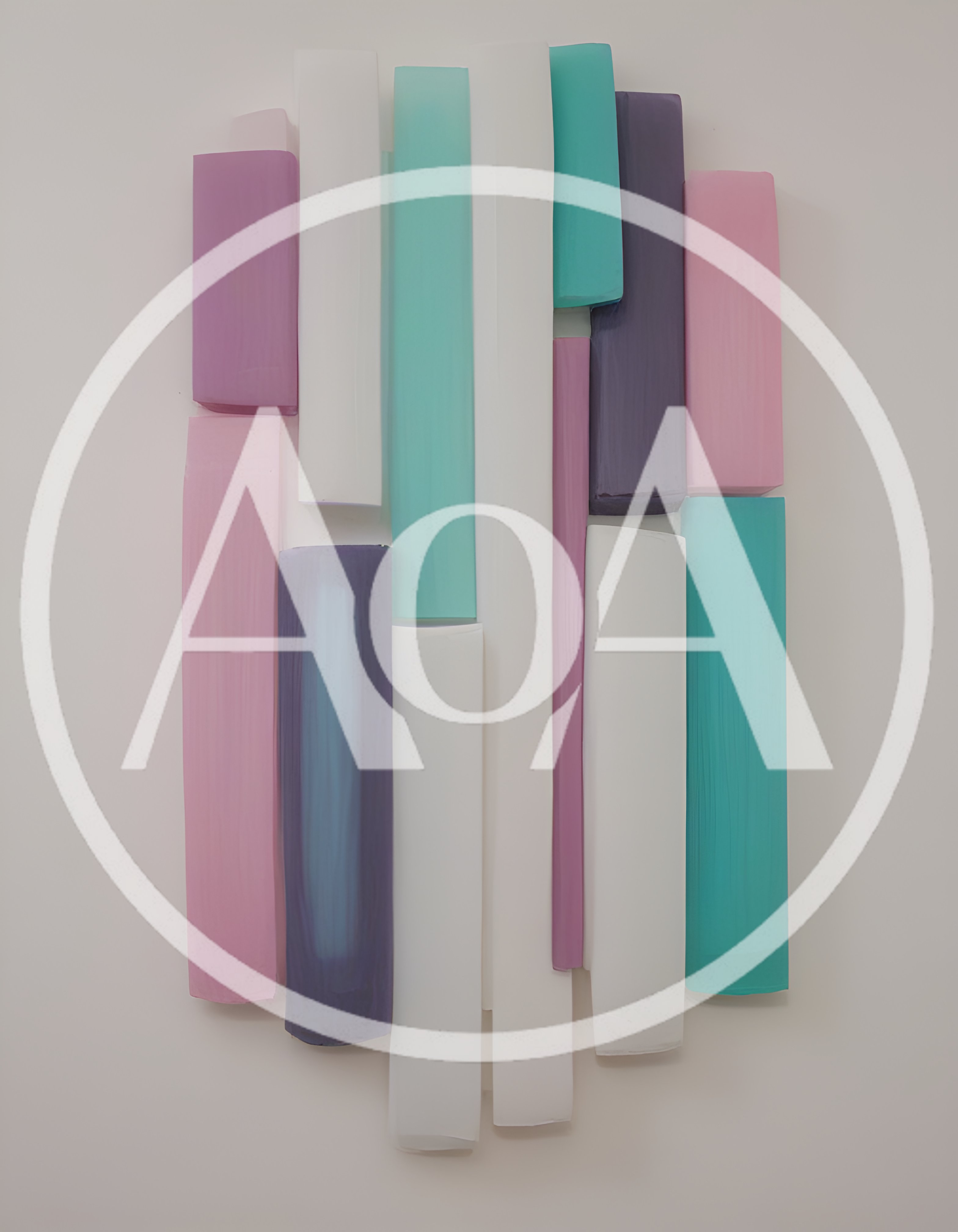 Abstract Wall Sculpture With Colorful Rectangular Resin Panels