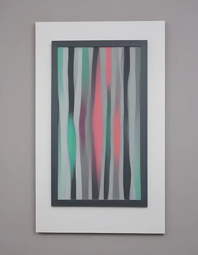 Abstract Painting With Vertical Wavy Color Stripes