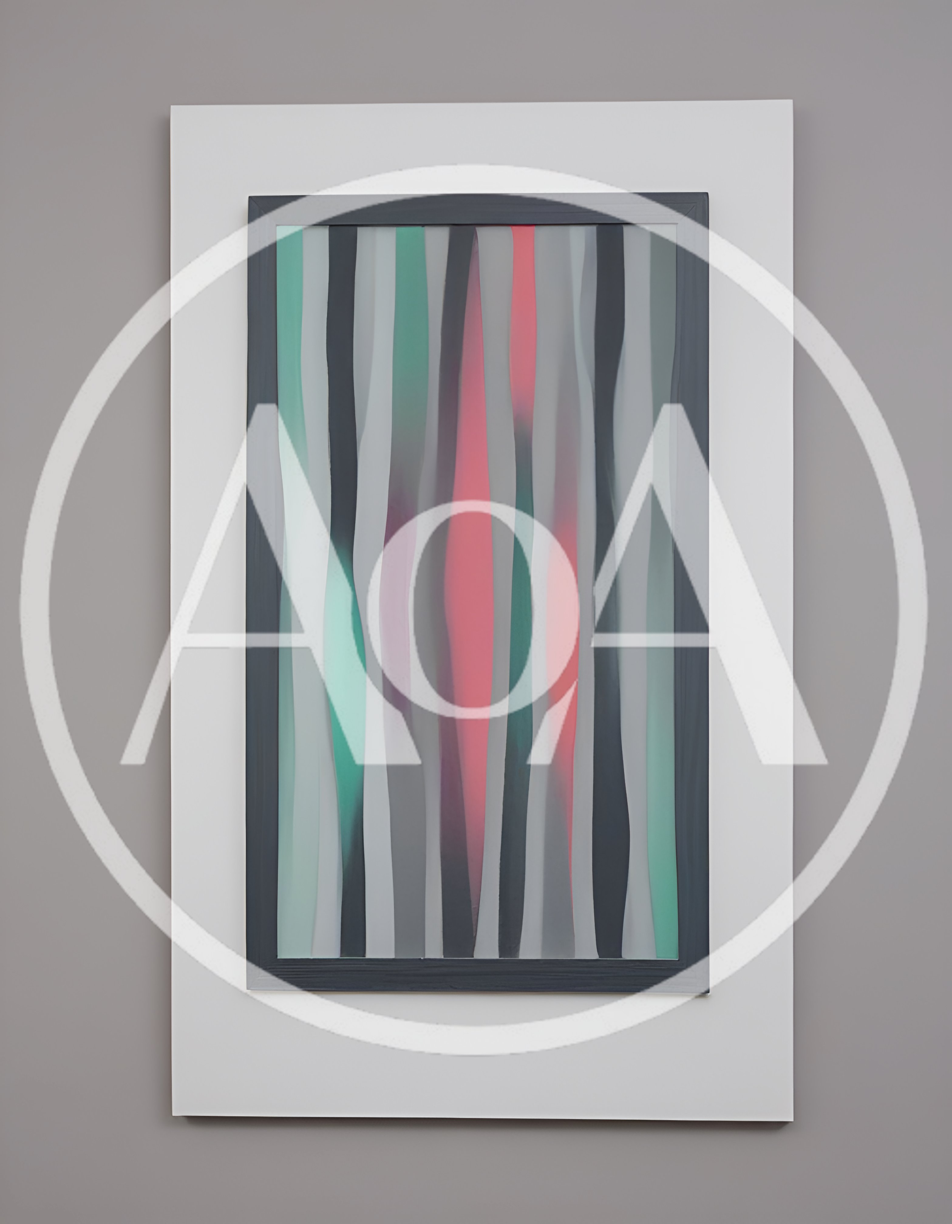 Abstract Painting With Vertical Wavy Color Stripes