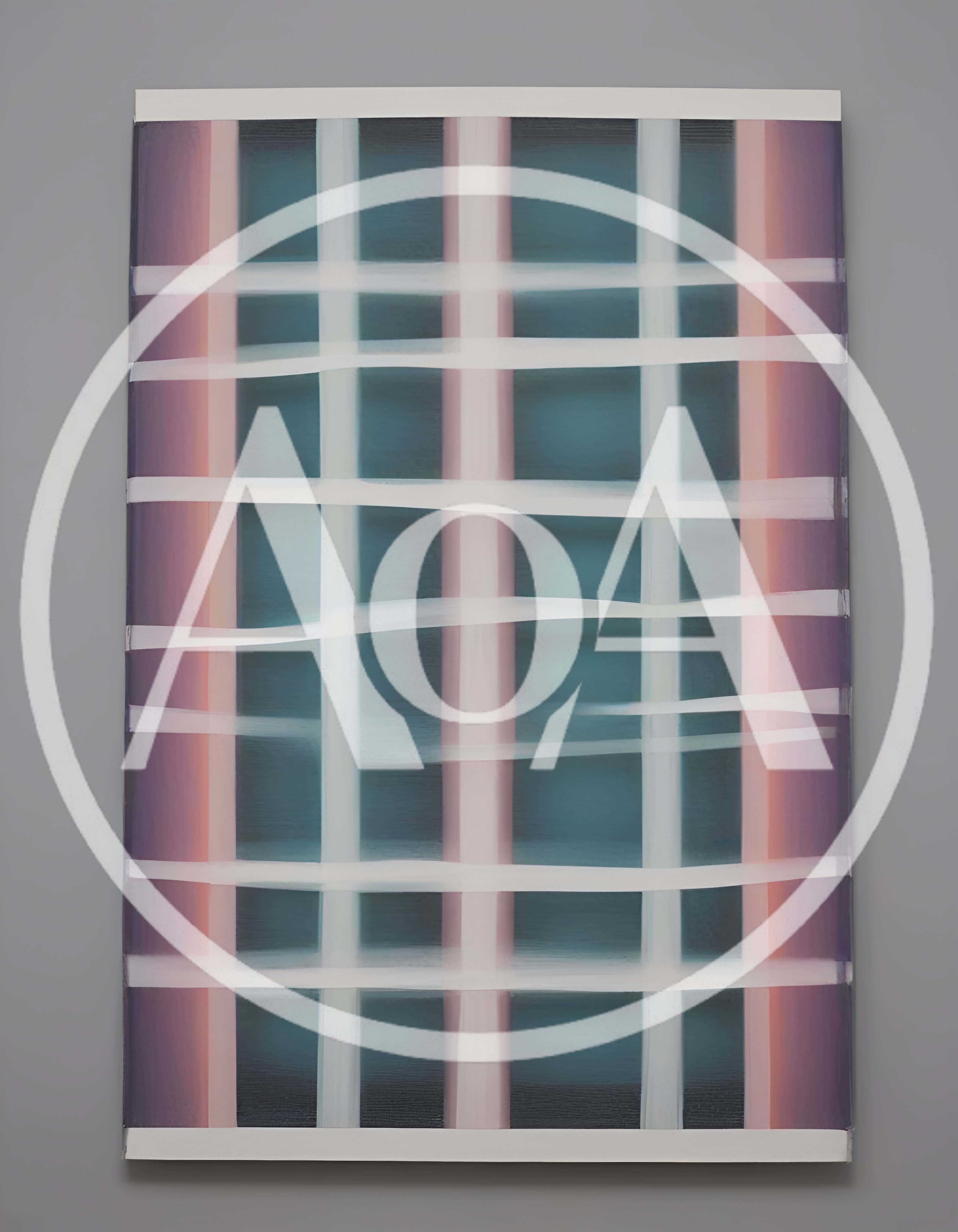 Abstract Painting With Vertical And Horizontal White Stripes