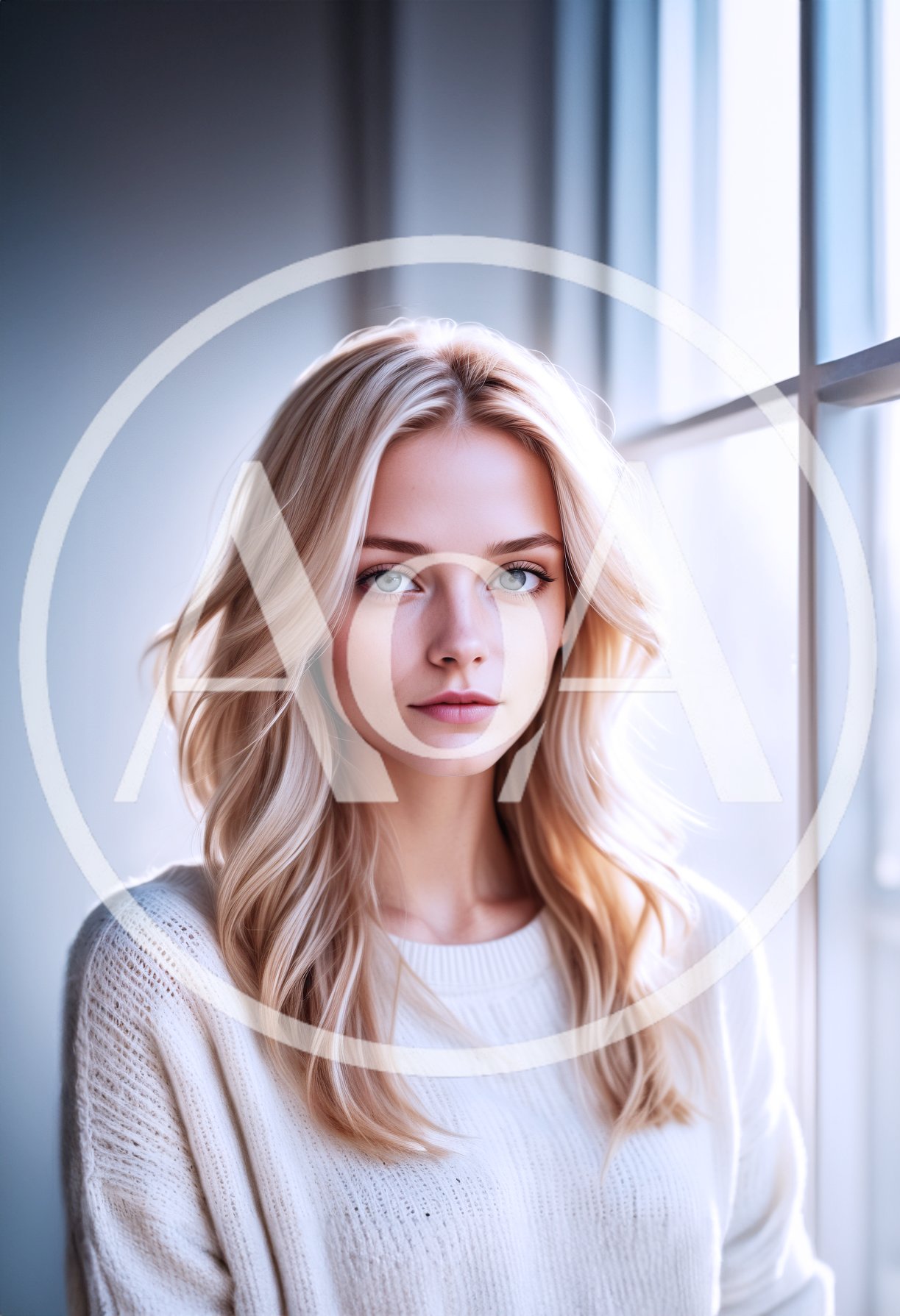 Portrait Of A Young Blonde Woman By A Window