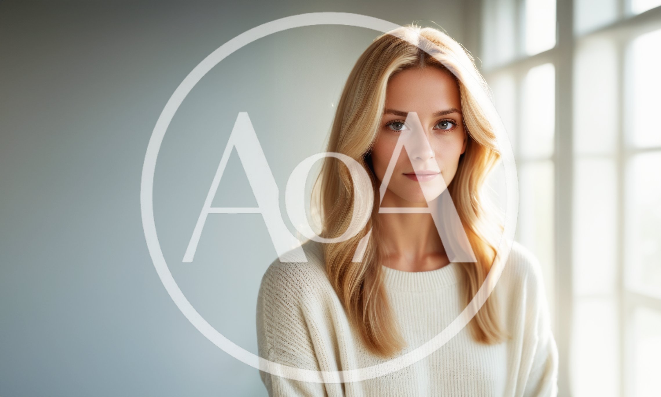Portrait Of A Young Blonde Woman In A Sweater
