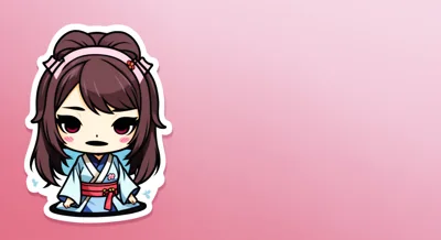 Chibi Anime Girl In Traditional Japanese Kimono