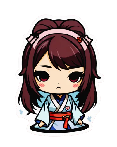Chibi Anime Girl In Traditional Japanese Kimono