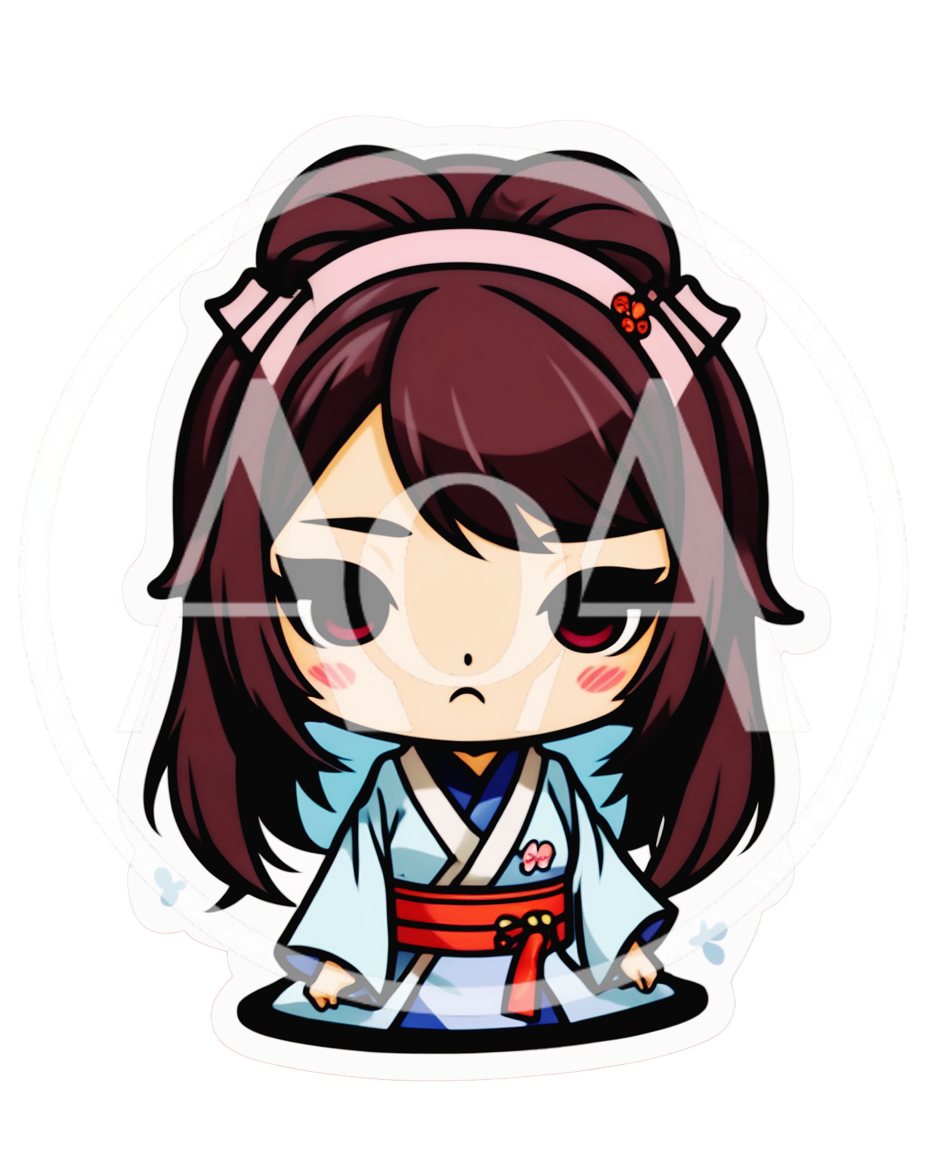 Chibi Anime Girl In Traditional Japanese Kimono