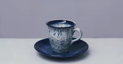 Decorative Ceramic Coffee Cup and Saucer Set