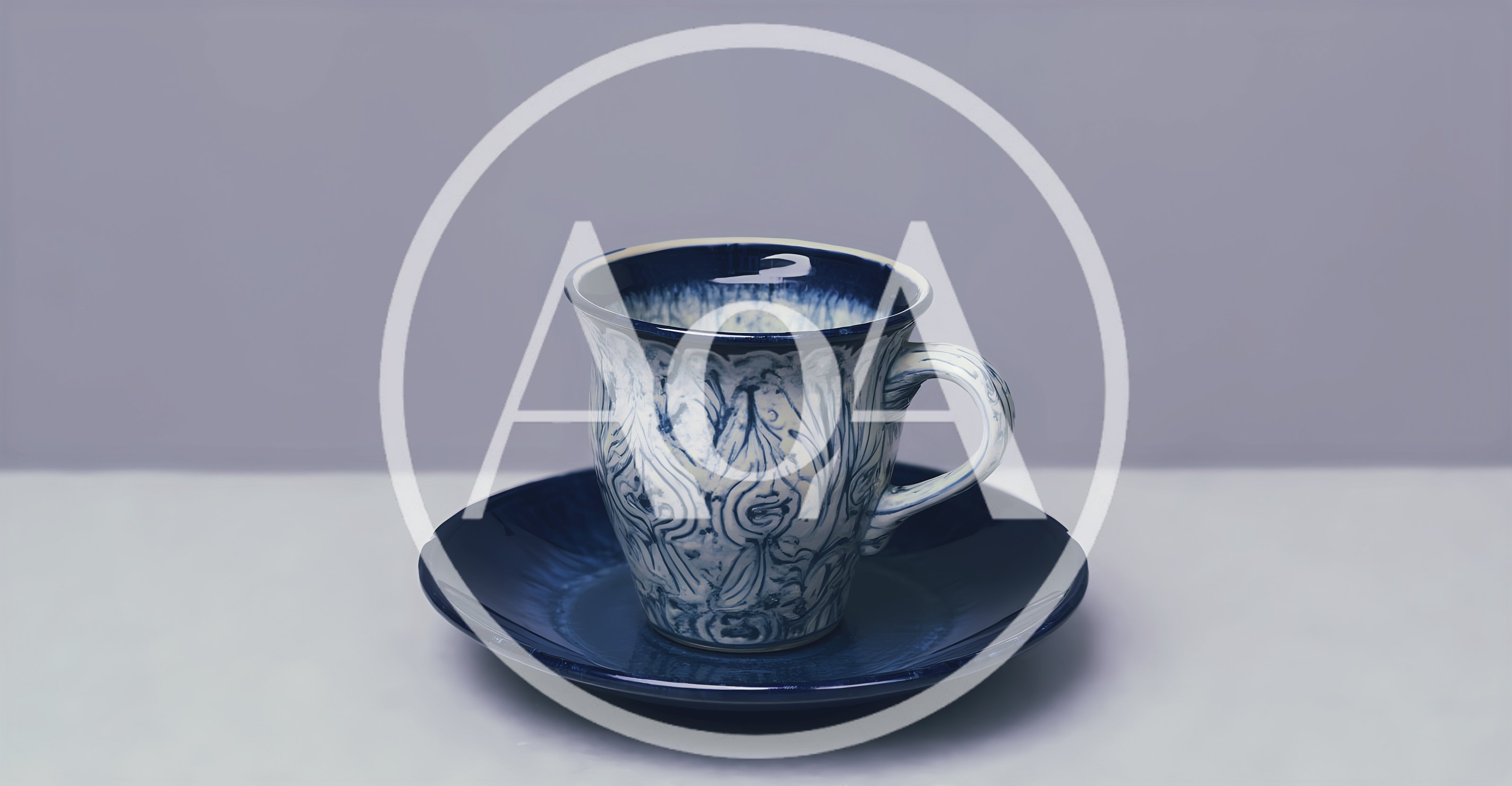 Decorative Ceramic Coffee Cup and Saucer Set