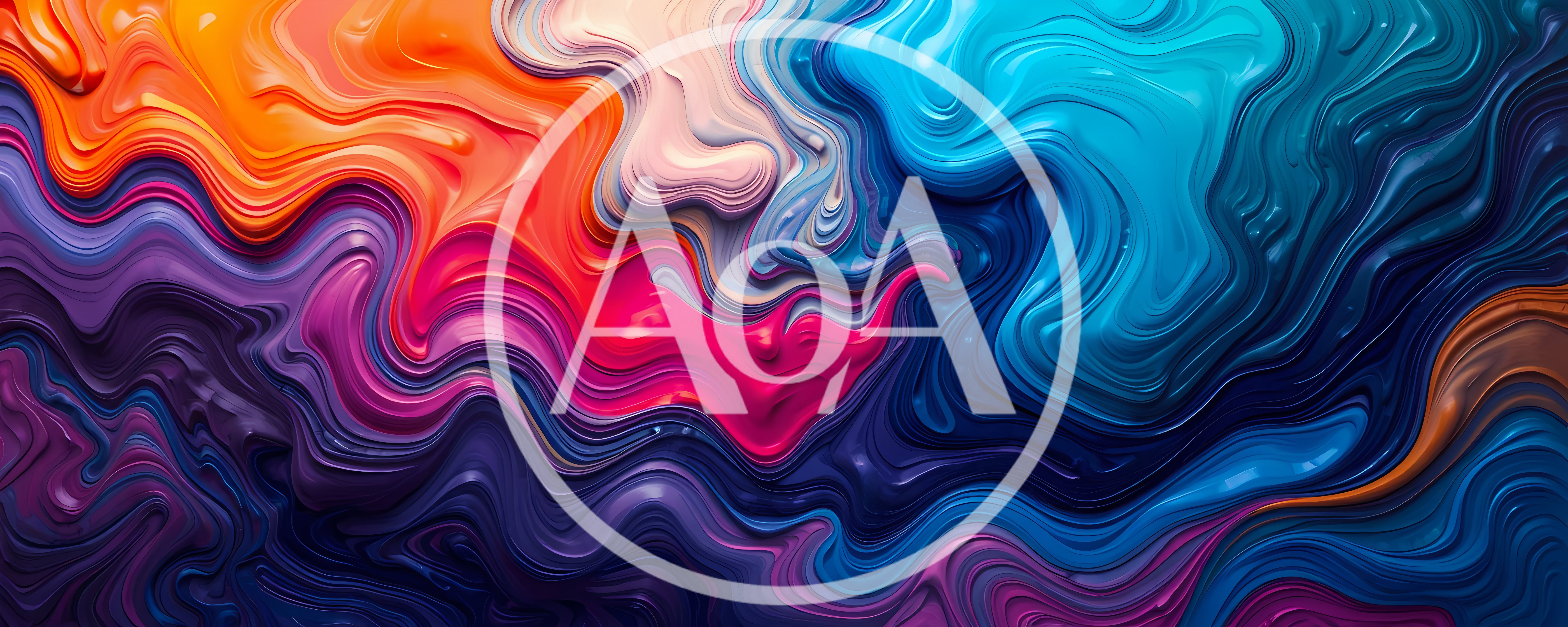 Abstract Liquid Paint Swirls In Vibrant Colors