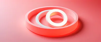 Abstract 3D Rendered Concentric Rings on Red Background