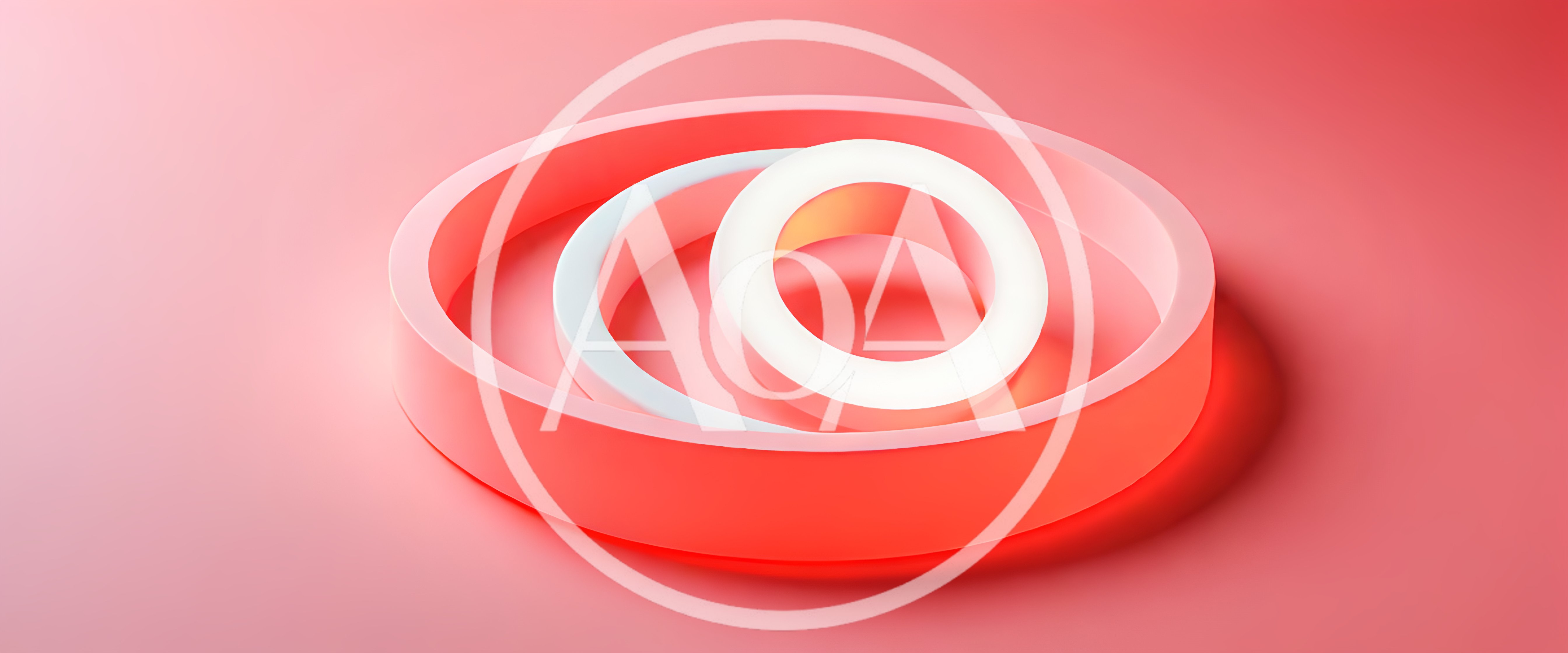 Abstract 3D Rendered Concentric Rings on Red Background