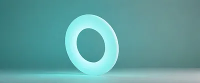 Glowing Cyan Ring Light On A Minimalist Background