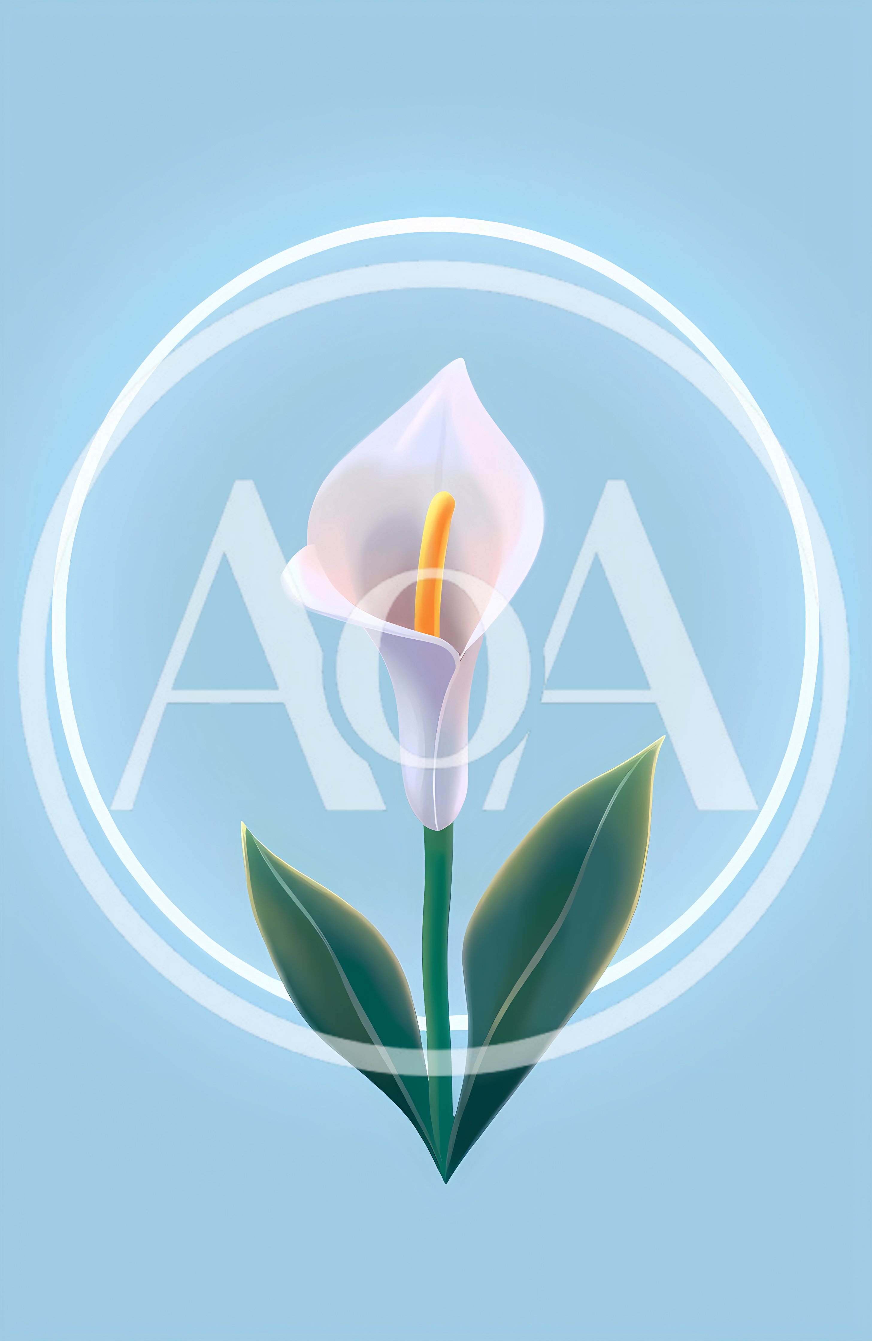 Minimalist Illustration Of A Single White Calla Lily