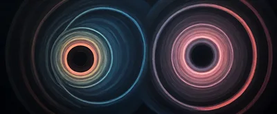 Abstract Concentric Circles With Glowing Neon Light Trails