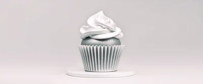 Minimalist White Cupcake On A Pedestal