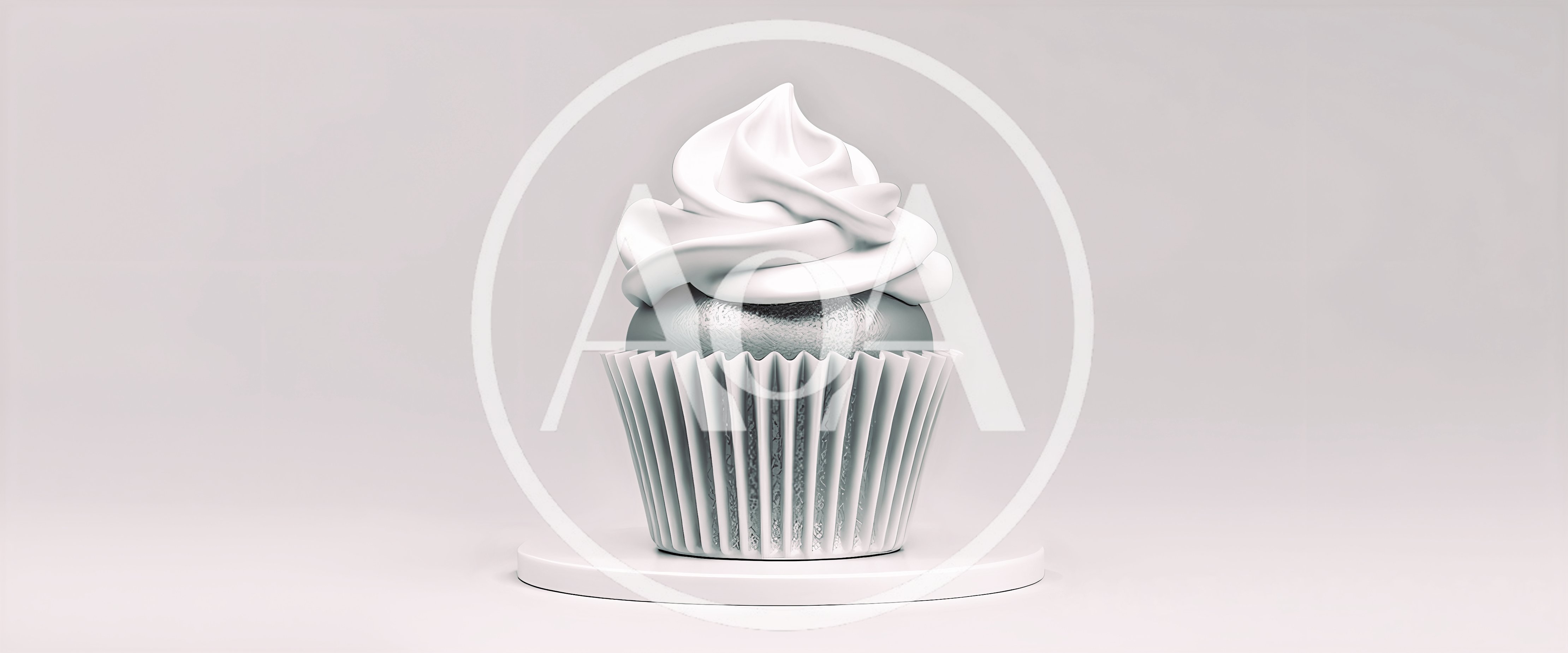 Minimalist White Cupcake On A Pedestal
