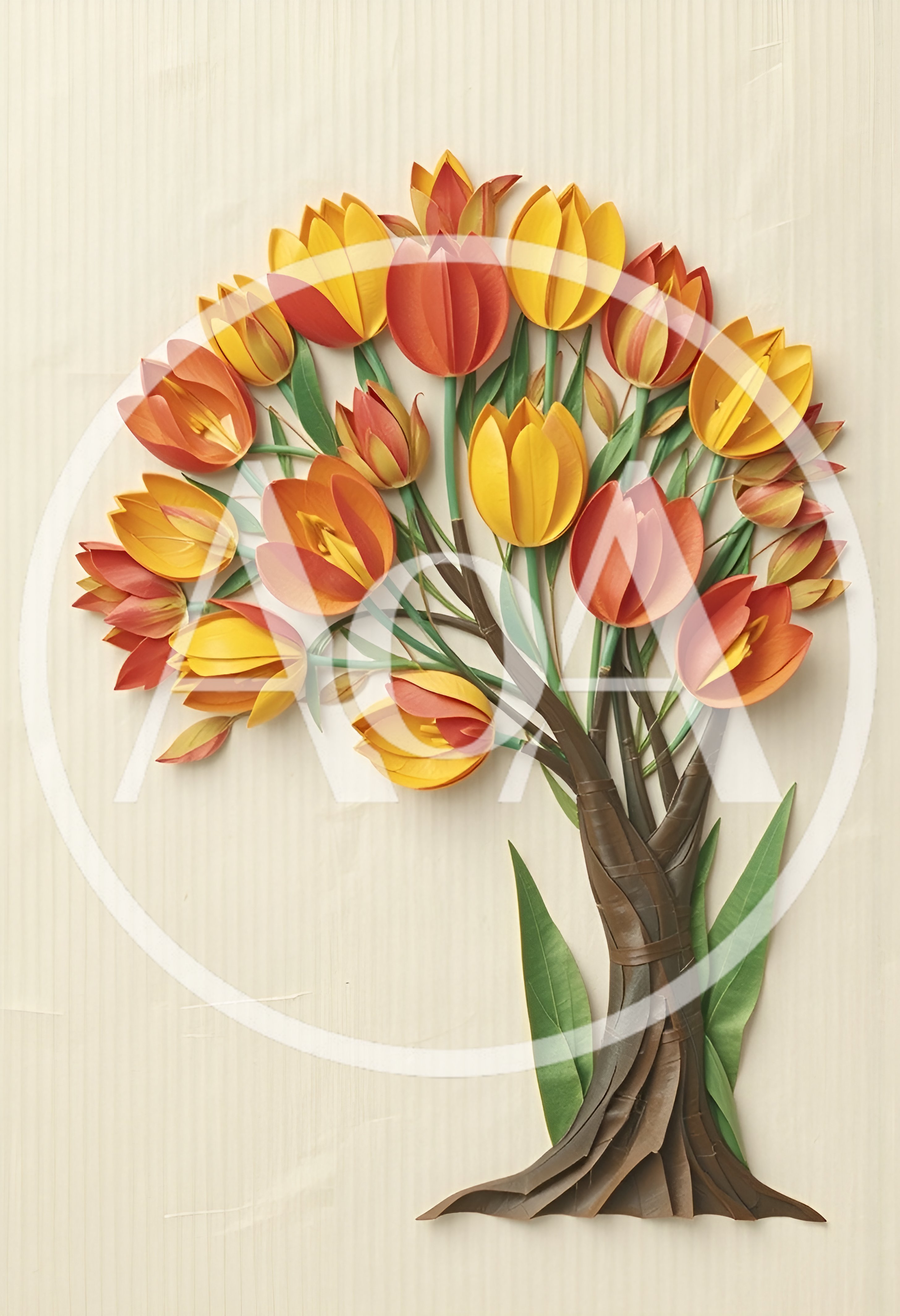 Paper Craft Tulip Tree Art Installation