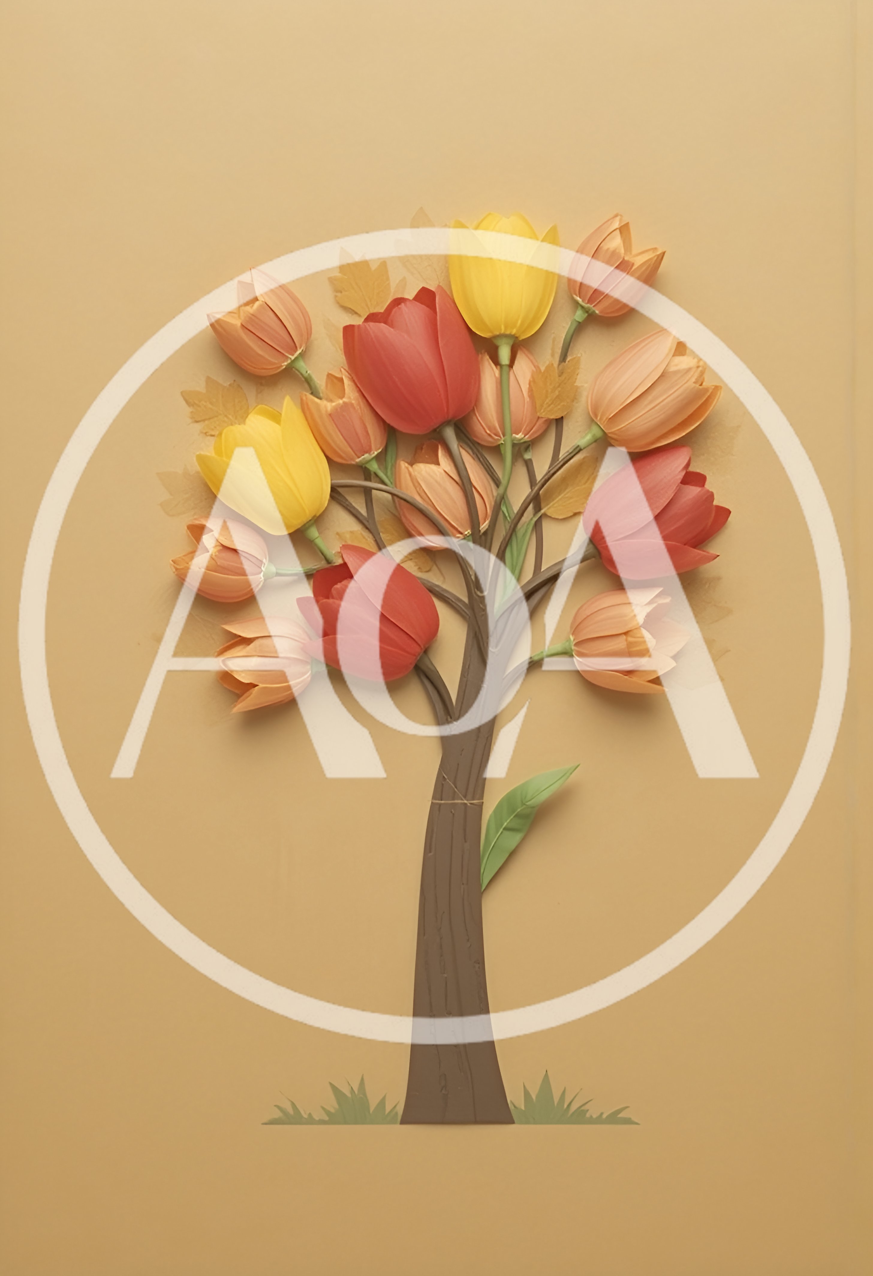 Paper Craft Tulip Tree Illustration