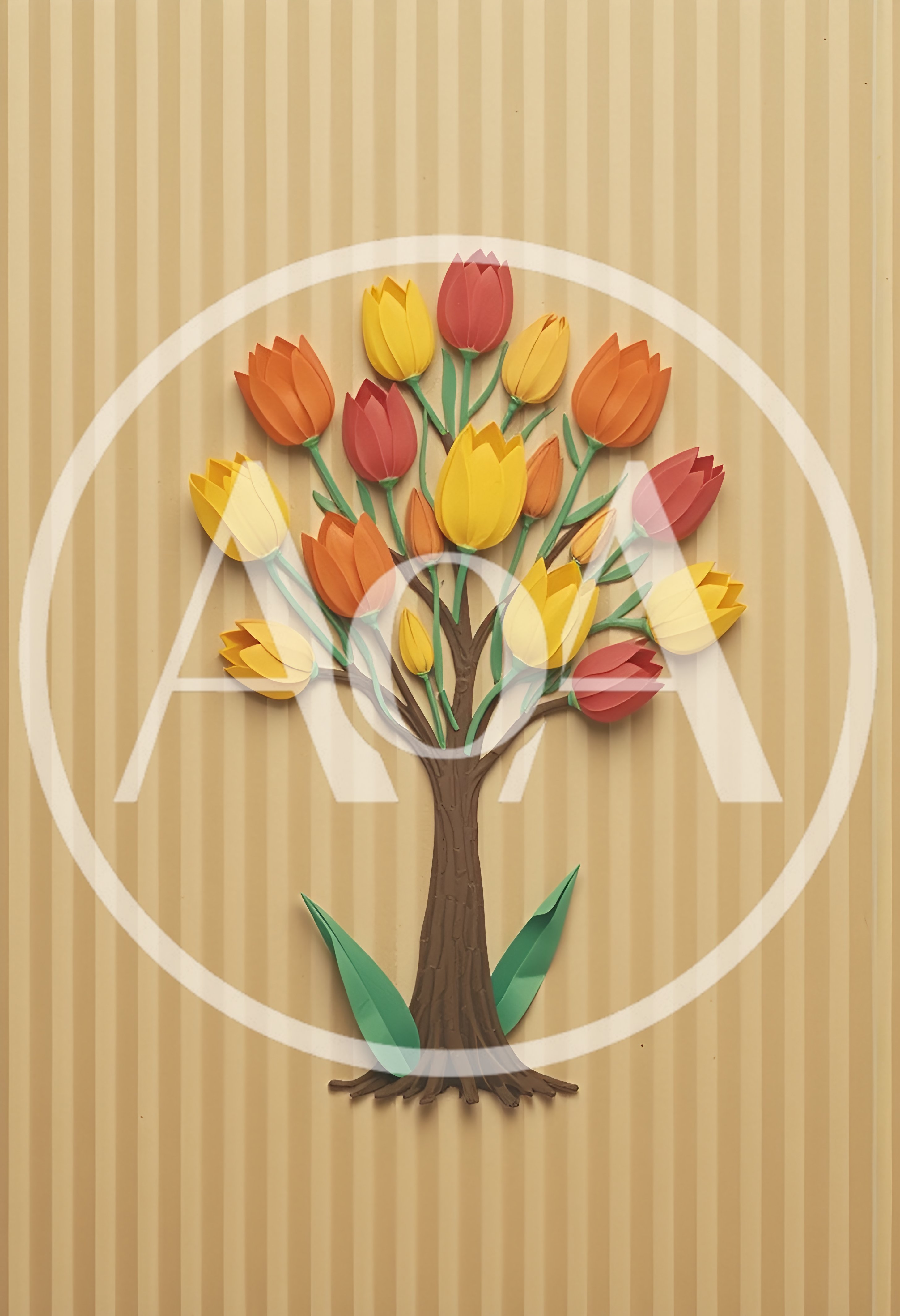 Paper Craft Tulip Tree Wall Art