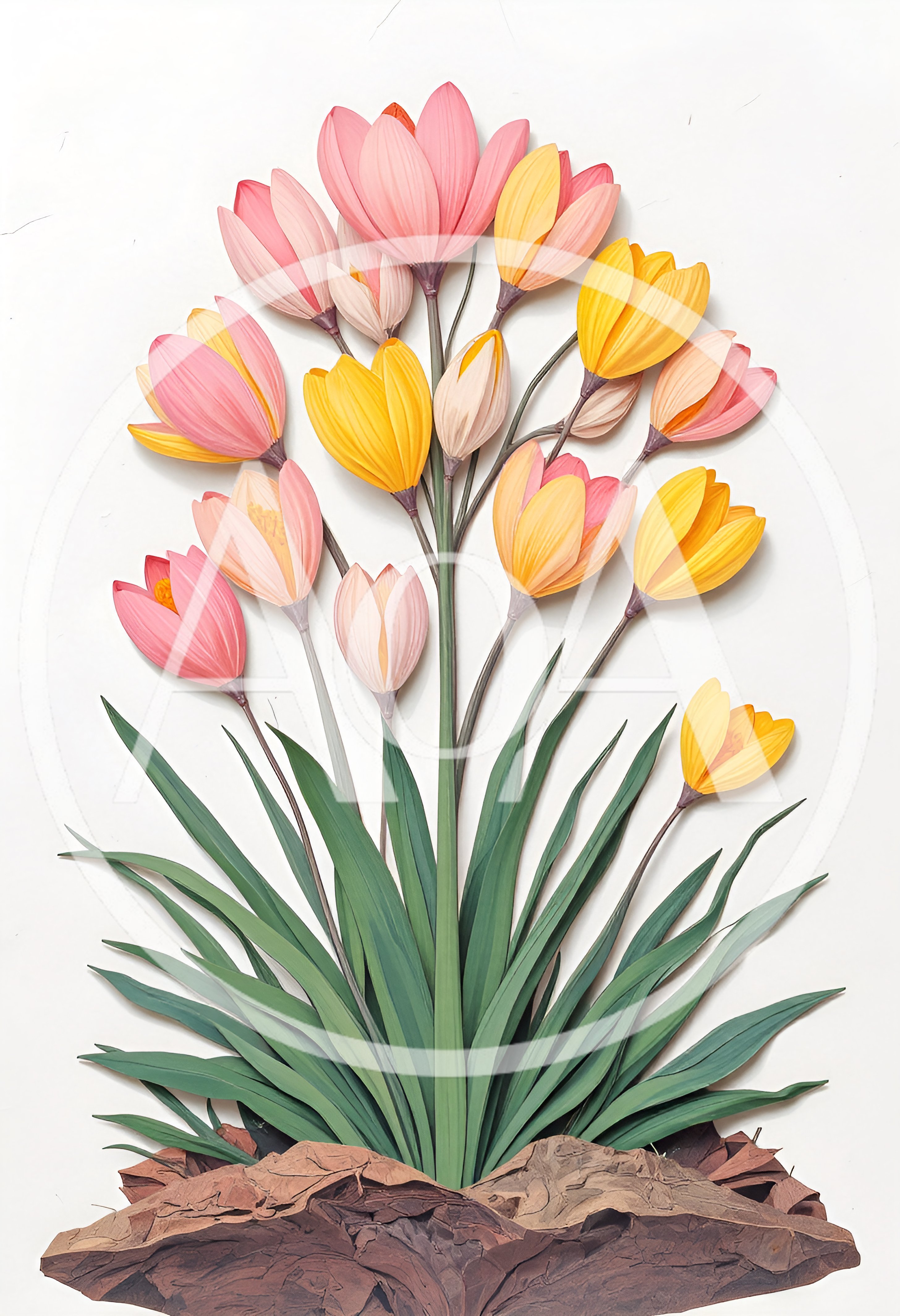 Paper Craft Crocus Flowers Arrangement