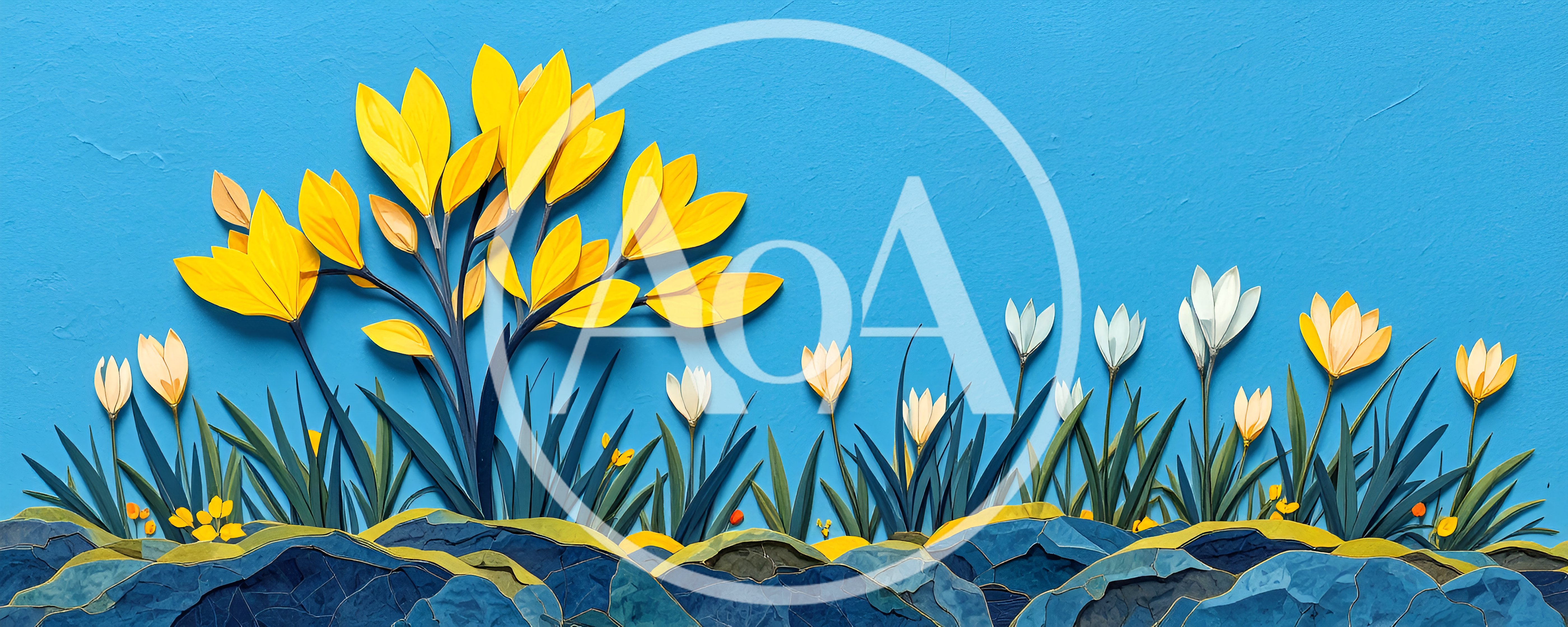 Paper Cutout Illustration Of Spring Crocus Flowers