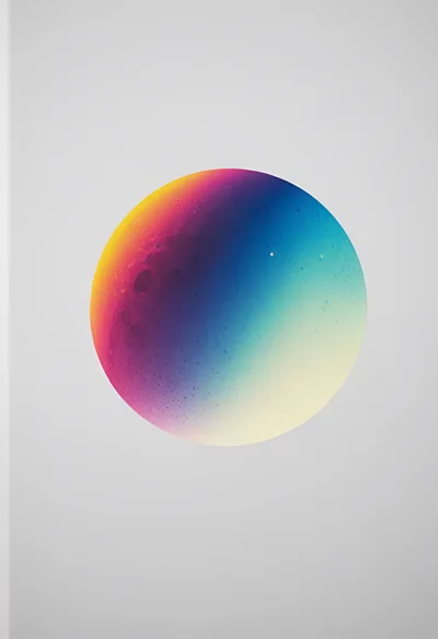 Abstract Gradient Sphere On A Minimalist Grey Background