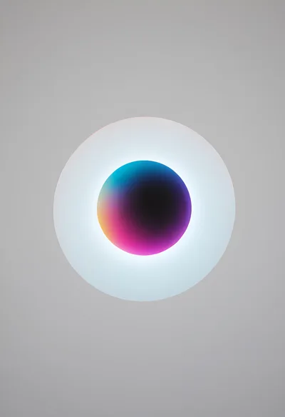 Abstract Gradient Sphere With Glowing Halo Light