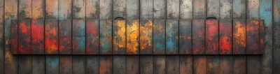 Abstract Metal Wall Art With Distressed Colorful Patina