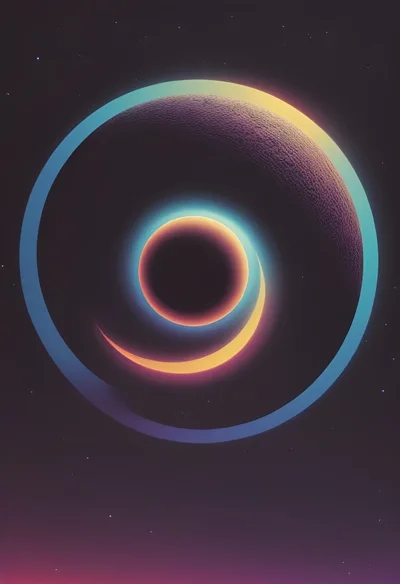 Abstract Glowing Spiral Galaxy Cosmic Art