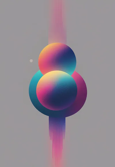 Abstract Gradient Spheres With Vertical Light Streaks