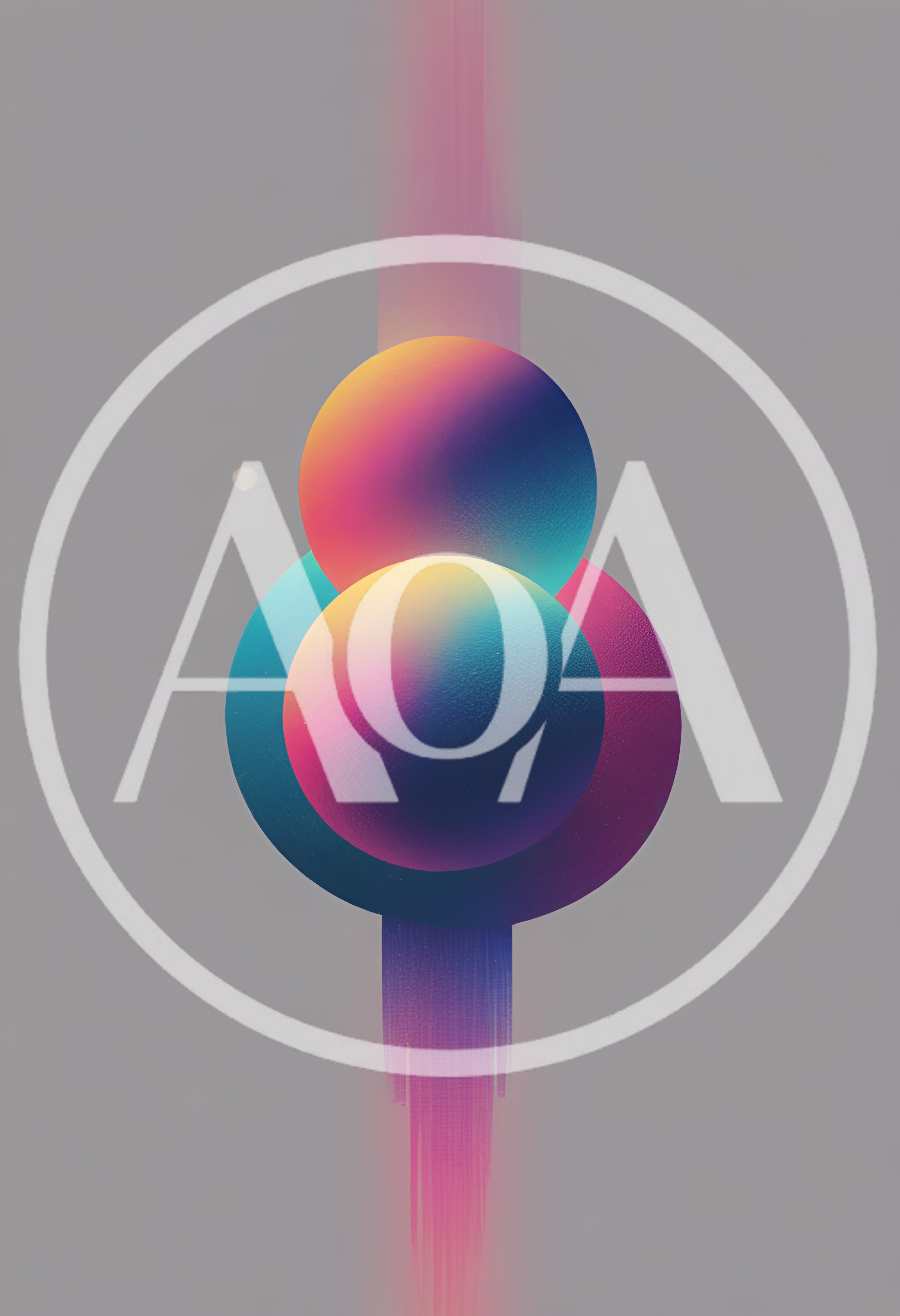 Abstract Gradient Spheres With Vertical Light Streaks
