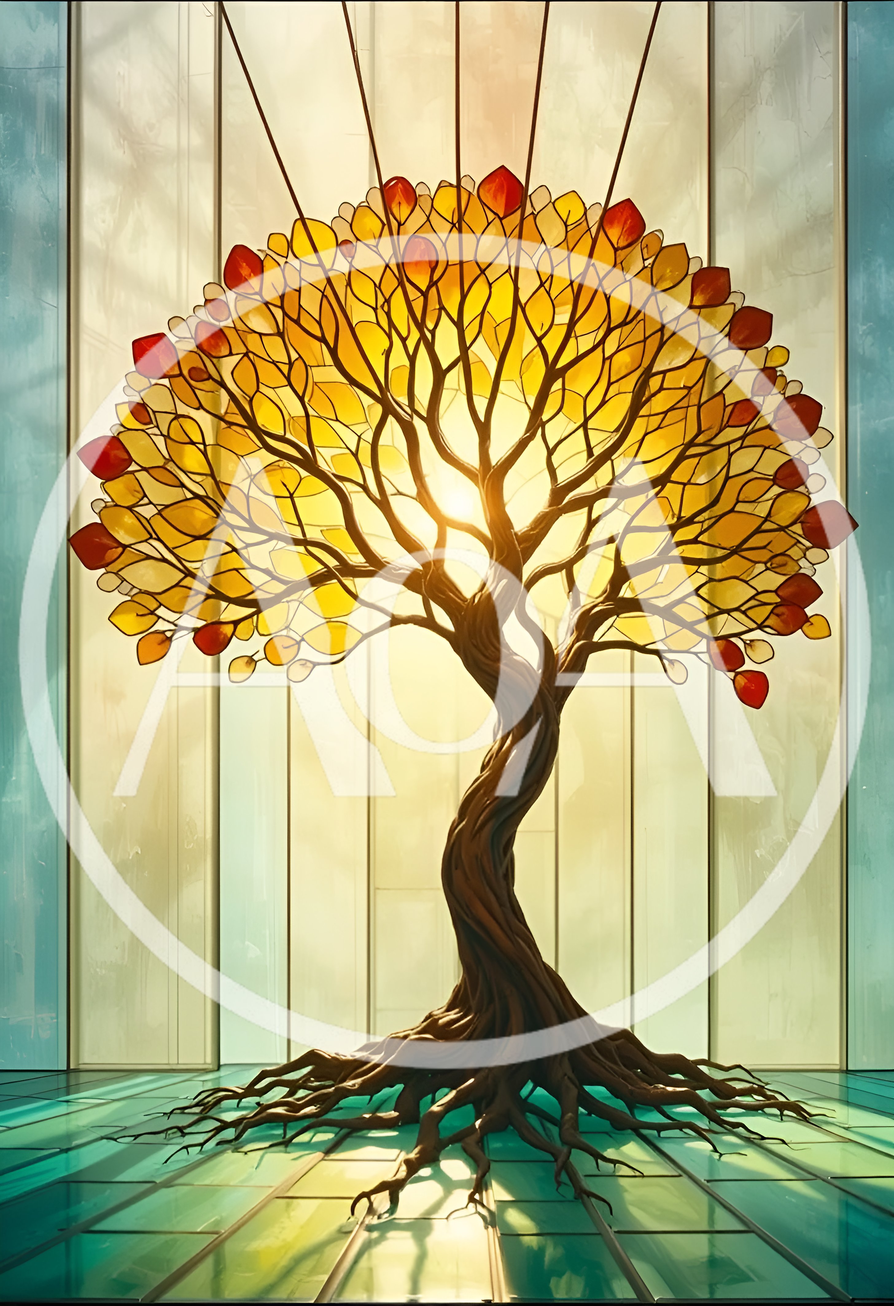 Stained Glass Tree Of Life Art Installation