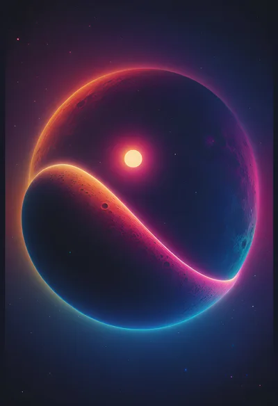 Abstract Yin Yang Planet Formation In Deep Space