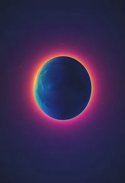 Glowing Crescent Moon Against A Deep Space Background