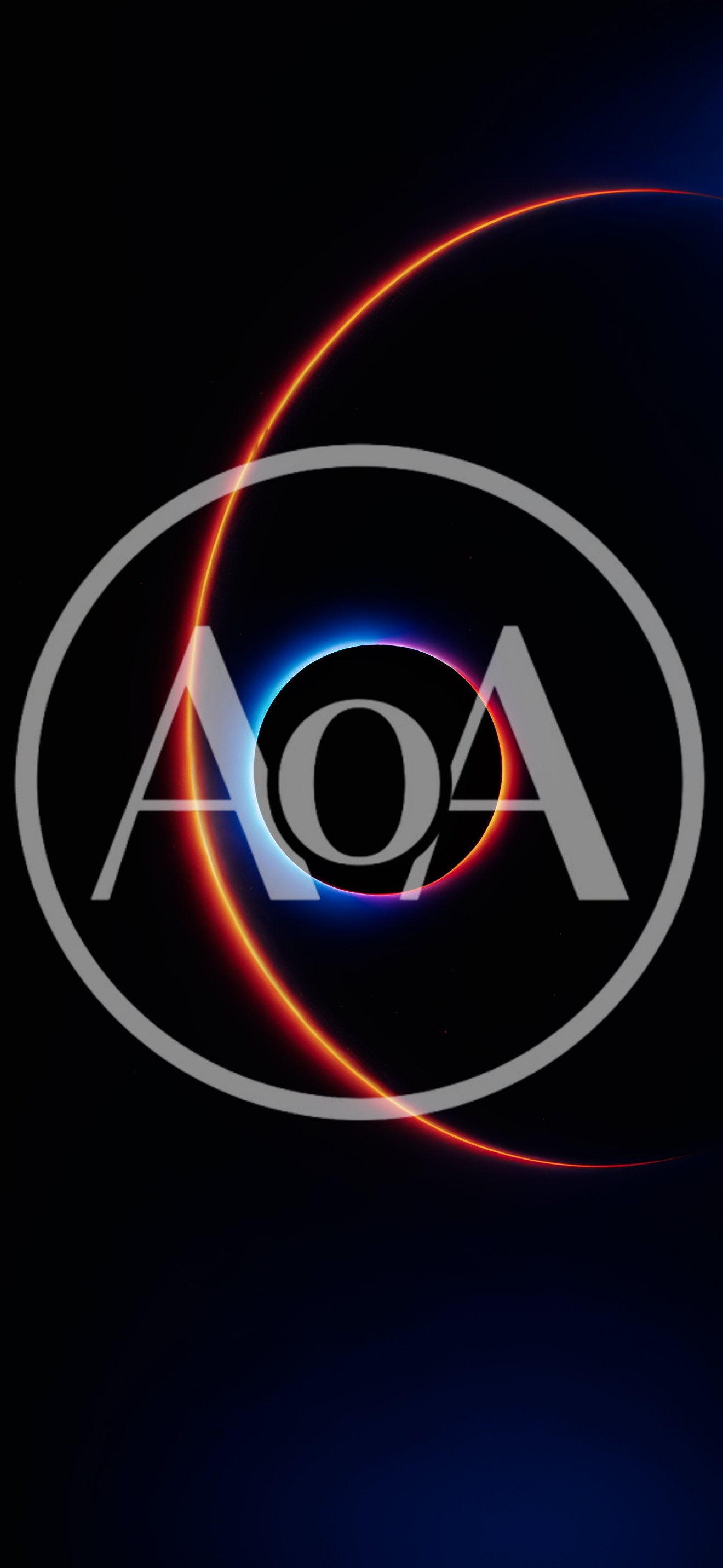 Abstract Glowing Neon Circular Rings On Black Background